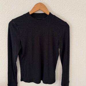 GAP Black Long Sleeve Ribbed Tee